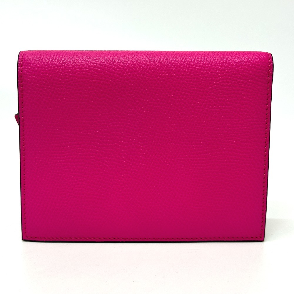  as good as new Valentino Garavani Valentino *galava-niV Logo signature Logo 2. folding purse Pink Lady -s[ used ]
