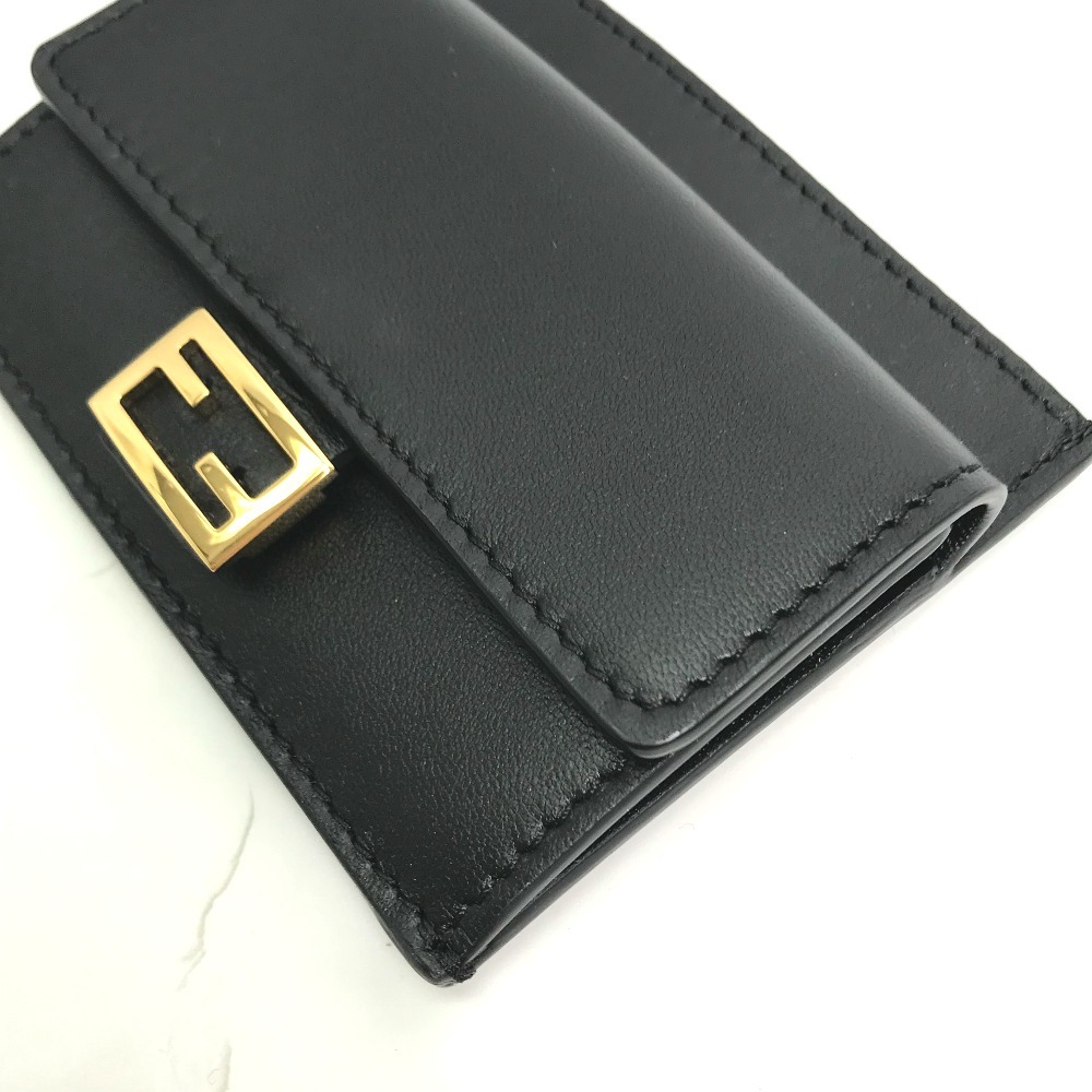 FENDI フェンディ 8M0423 バゲット カードホルダー 小銭入れ 財布 コインケース ブラック レディース【中古】_画像3