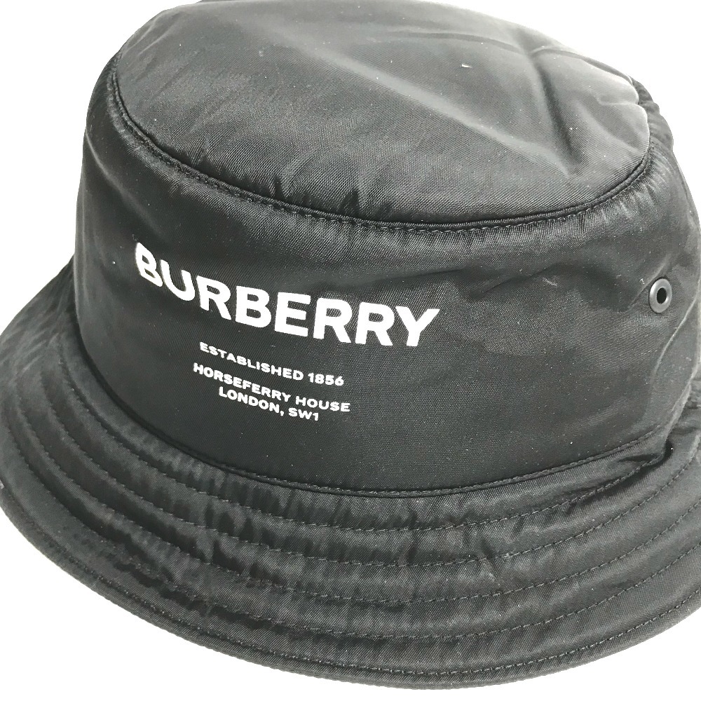 BURBERRY バーバリー 8044081 ホースフェリー ロゴ ハット帽 帽子 バケットハット ボブハット ハット ブラック メンズ【中古】_画像3