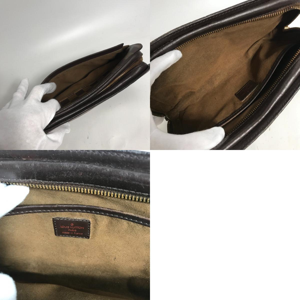 LOUIS VUITTON Louis Vuitton N51993 солнечный Louis с ремешком ручная сумочка портфель сумка Damier клатч eben[ б/у ]