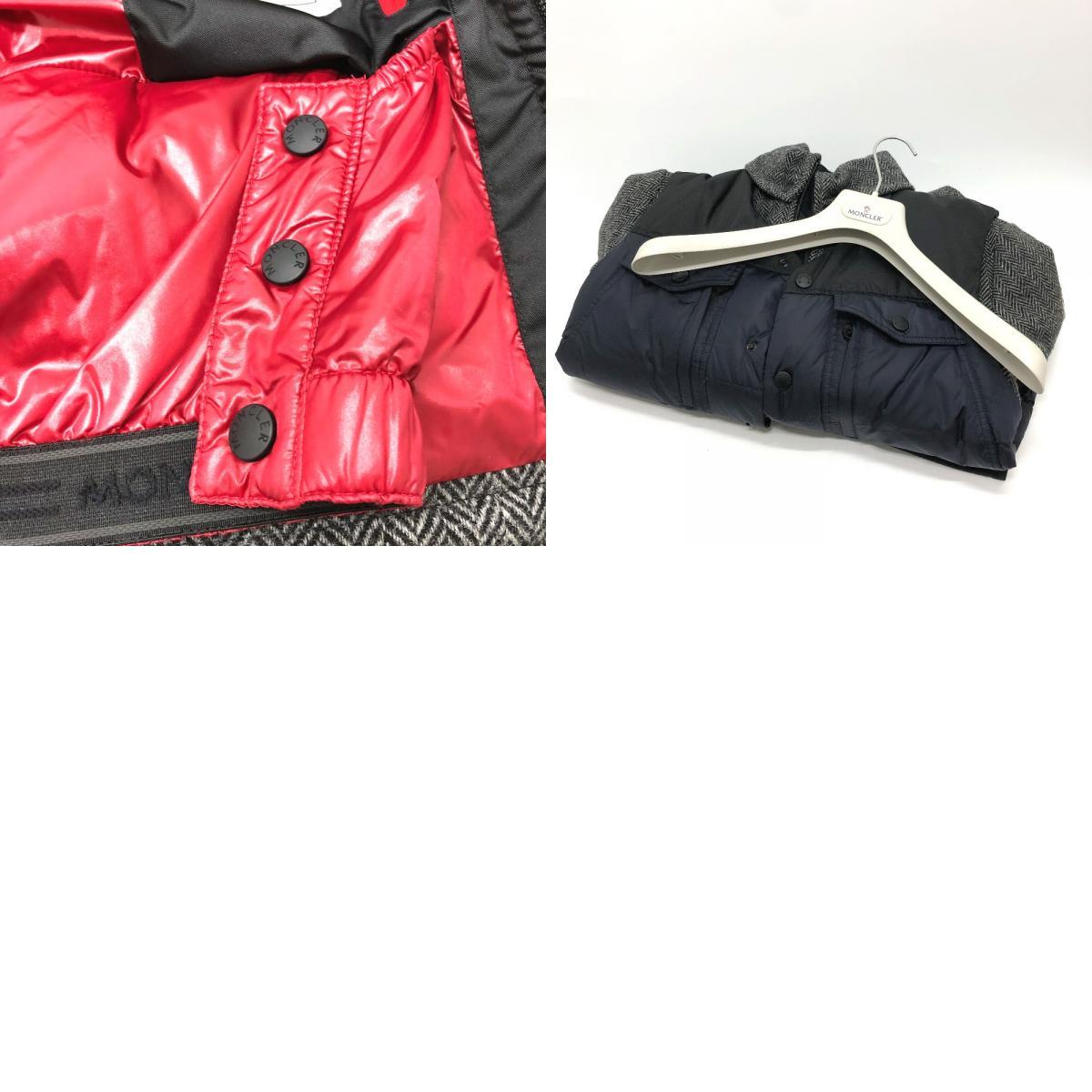 MONCLER モンクレール ツイード/アパレル PASTERZE パステルツェ ダウン/アウター ジャケット ウール ネイビー メンズ【中古】美品_画像8