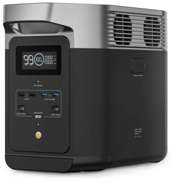 EcoFlow ポータブル電源 DELTA 2 リン酸鉄 1024Wh 家庭用 蓄電池 ポータブル バッテリー AC出力1500W 1000W 急速充電 1.2時間フル充電_画像1