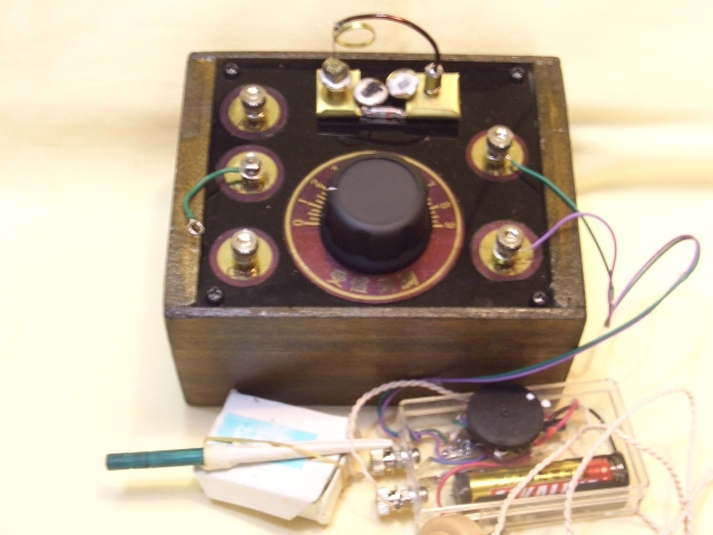 古調 鉱石ラジオ 零式 鉱石受信機 並型 Hizアンプ 木製ピンセット 付
