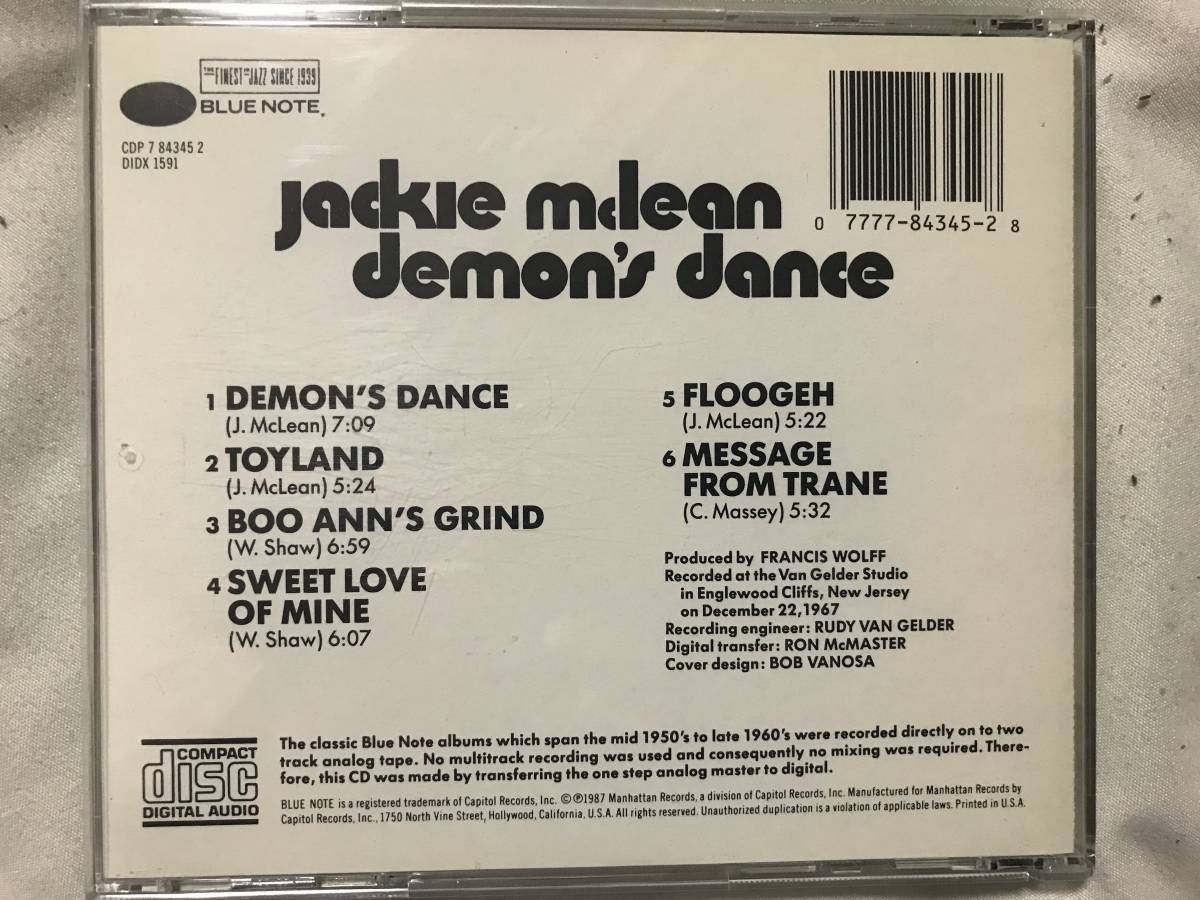 Demon's Dance Jackie McLean デモンズ・ダンス ジャッキー・マクリーン_画像3