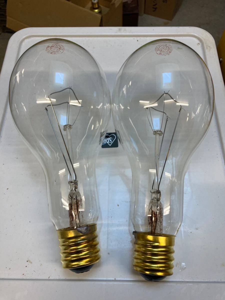 舶用製、集魚灯用耐水電球１００Vー５００W透明色、未使用長期保管！！ ２個セット！！_画像1
