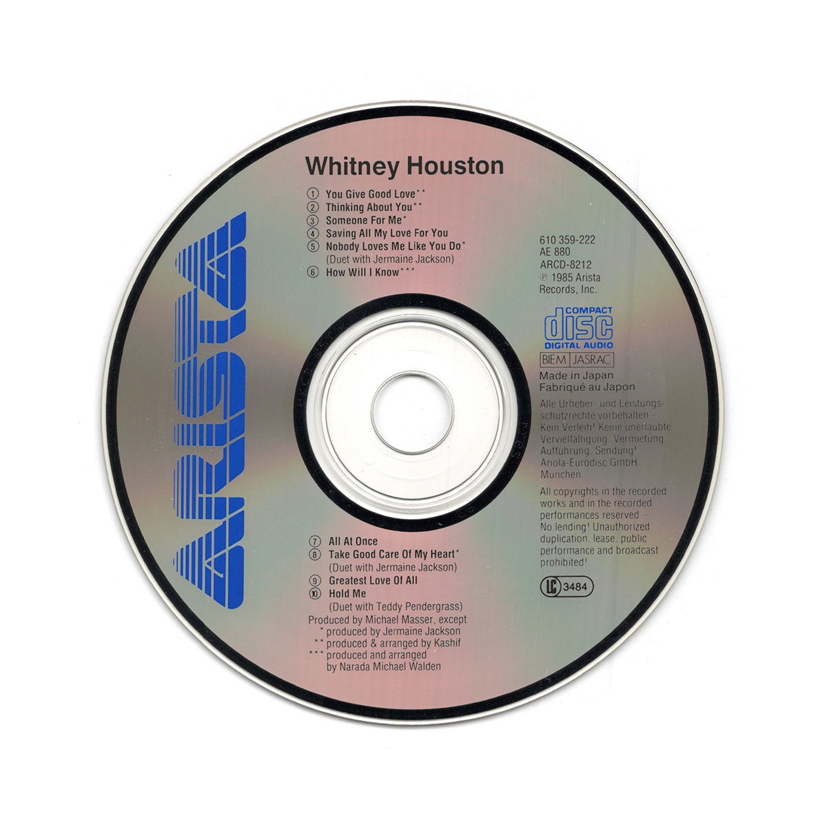 EU初リリース盤 《CD》 Whitney Houston / ホイットニー・ヒューストン [610 359-222]_画像5