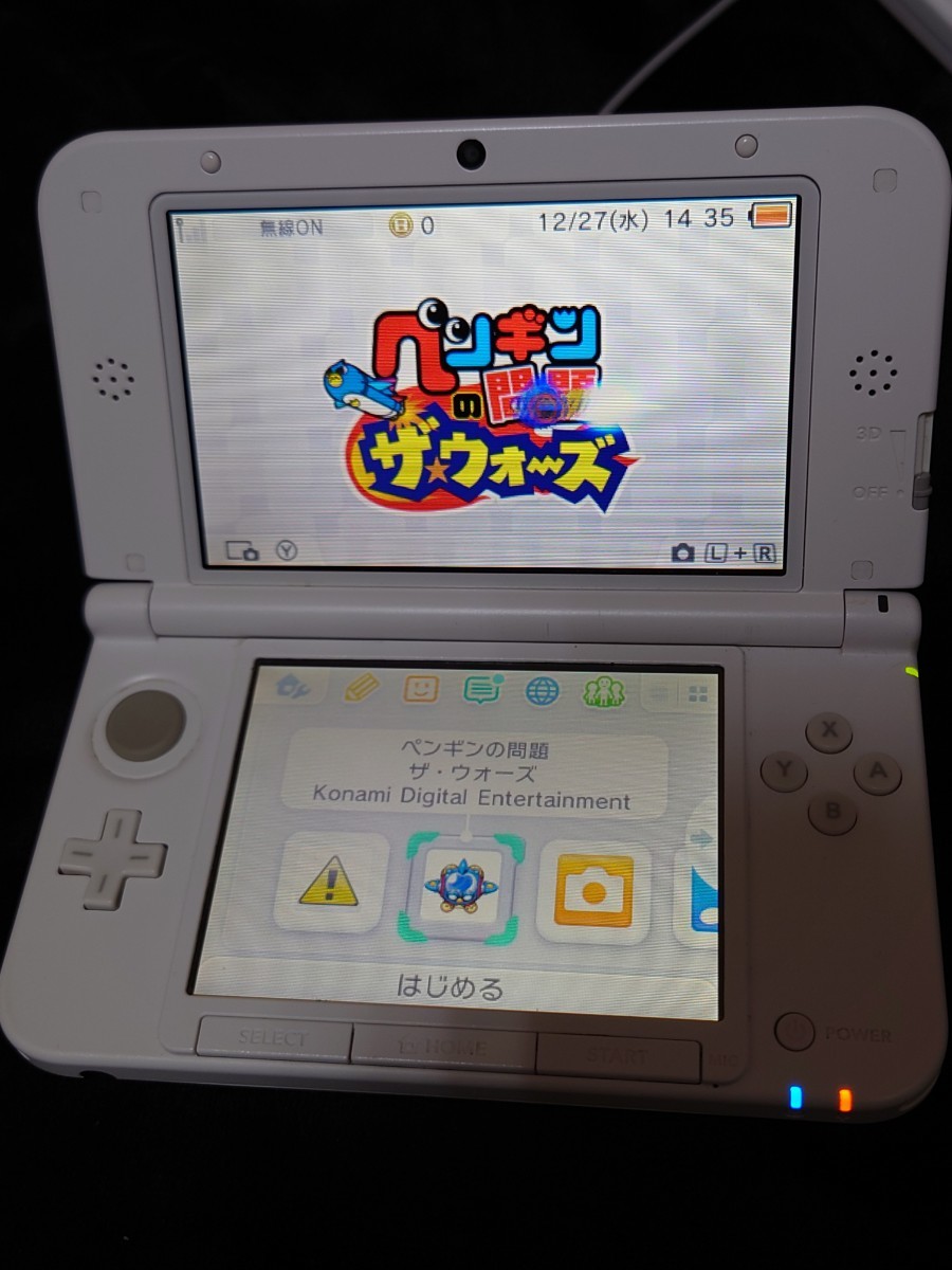 3DS LL アイルーホワイト 本体 充電器 タッチペン SDカード ペンギンの問題_画像3