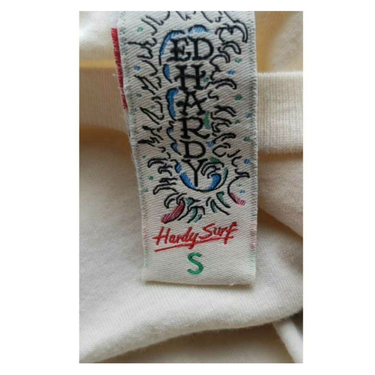 Ed Hardy Ed Hardy - lady's do Cross karu short sleeves T-shirt tops S size spring summer white black 