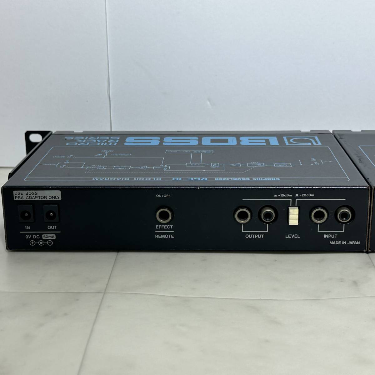 2個セット 動作品 美品 BOSS RGE-10 グラフィック イコライザー GRAPHIC EQUALIZER 日本製 マウントアダプター セット_画像8