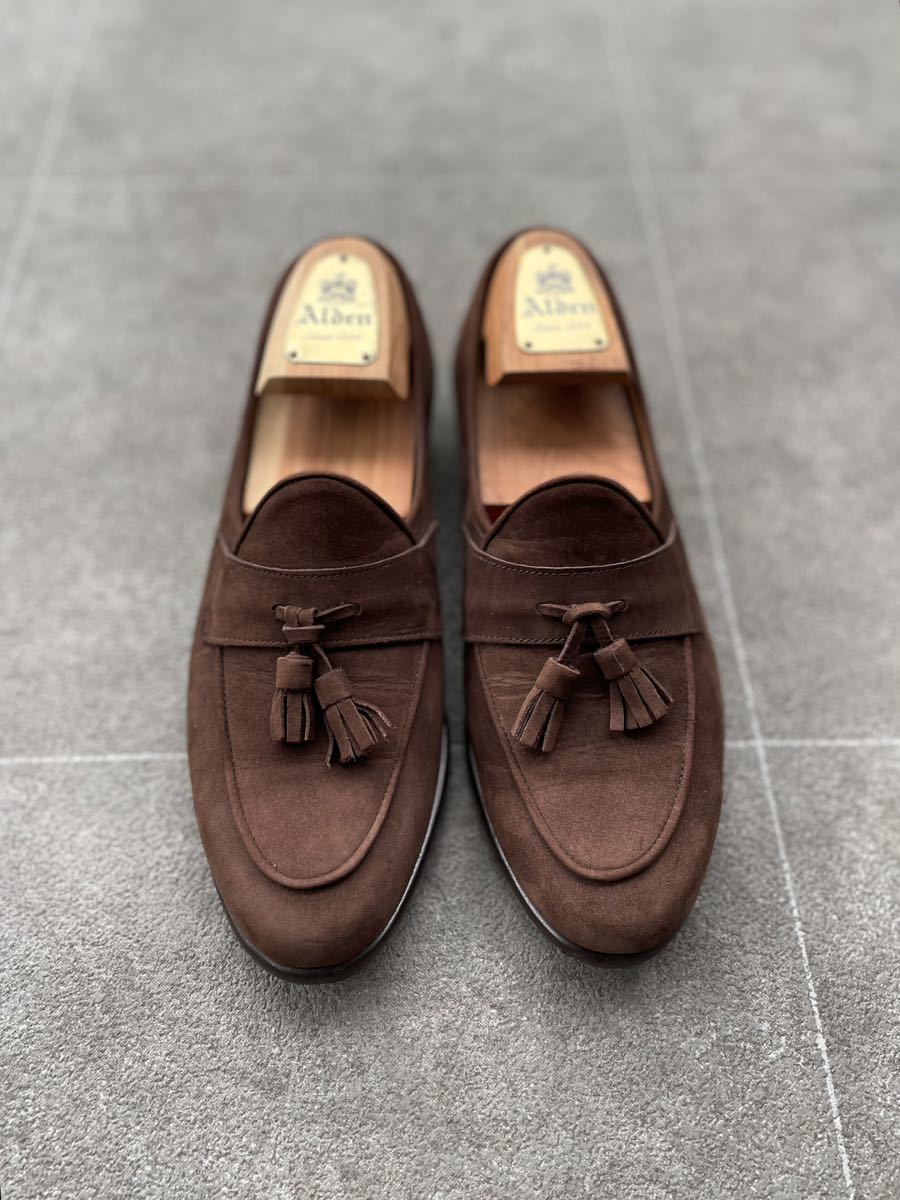[HIROSHI TSUBOUCHI×EDIFICE special order ] tassel suede | suede Loafer hirositsu bow chiWH. place .. Brown 