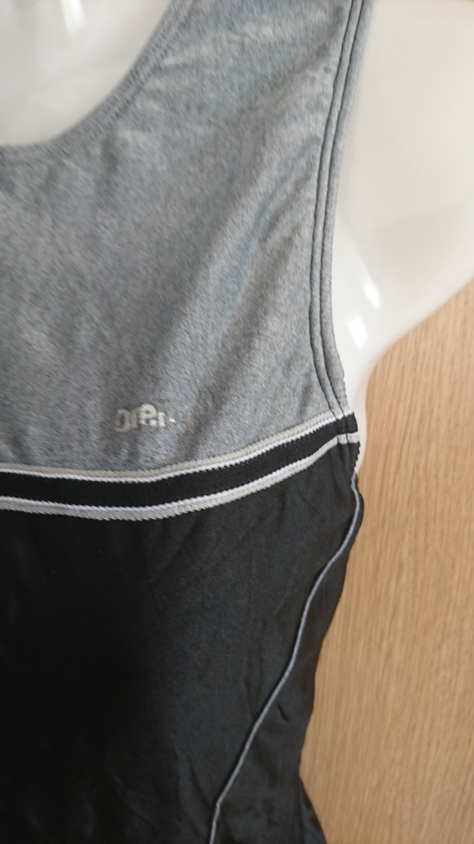 * with translation *arena* gray × black * swim suit * all-in-one * size L* corporation Descente *