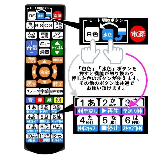 【代替リモコン39b】24TVS-BK 24TVSHD-BK 24TVPVR184 24TVS-WH 24TVSHD-WH 24TVW 24TVWHD JOY-24VHD184 32TVS 32TVSHD 32TVSPVR 等用_画像6