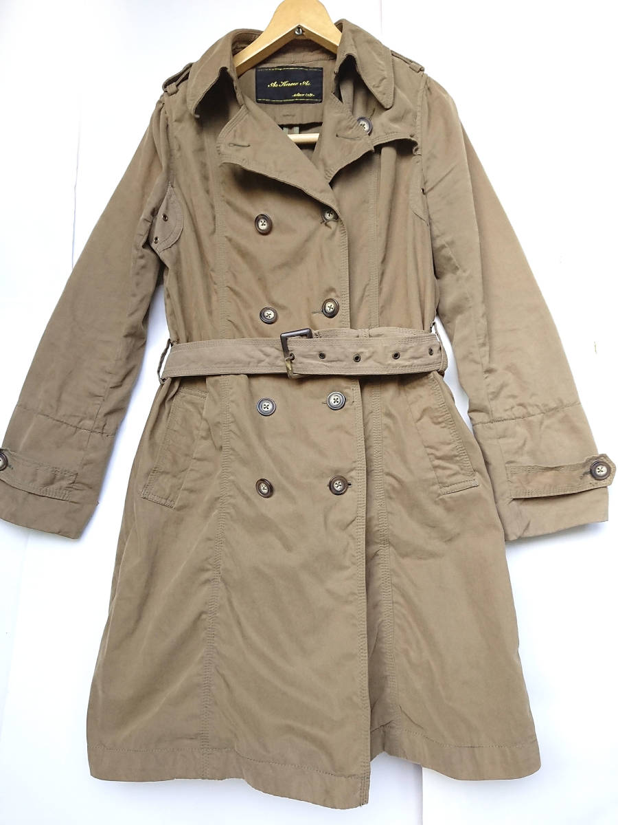 AS KNOW AS As Know As cotton inside the best removed possible trench coat khaki color put on .. long coat belt attaching Showa Retro manner old clothes manner M