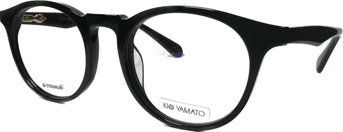 KIO YAMATO 正規未使用 日本製 黒 チタニウム素材使用 Panto パント 鯖江メガネ キオヤマト メガネ 