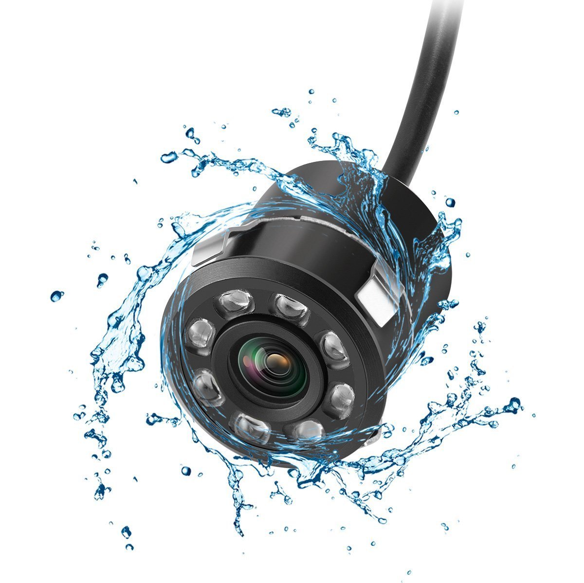 コンパクト 防水 丸型 超広角 埋め込みタイプ 赤外線機能 角度調節可能 バックカメラ 2個