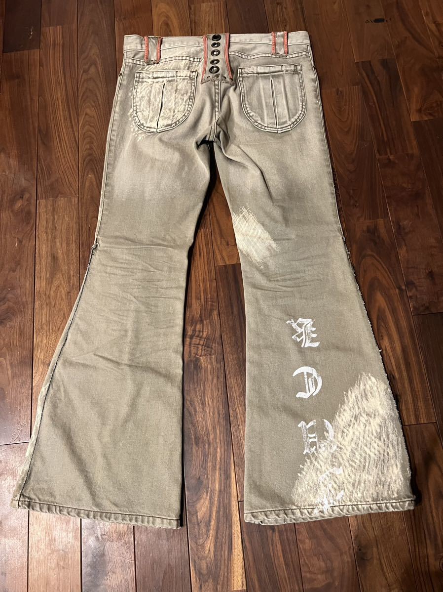 00s veronica archive FLARE denim pants l.g.b. ifsixwasnine 14th addiction goa vintage super rare