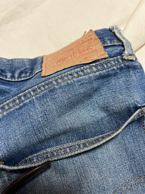 Levis LEVIS 66前期　古着　ヴィンテージ　501 赤耳　オリジナル　デニム　ジーンズ　ボロ　リペア　_シングルステッチ