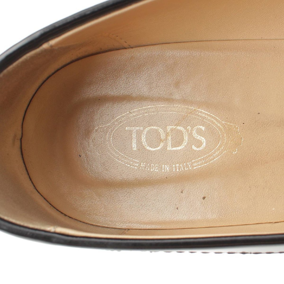 [ Tod's ]Tods двойной T кожа кисточка Loafer обувь черный 39 [ б/у ][ стандартный товар гарантия ]190395