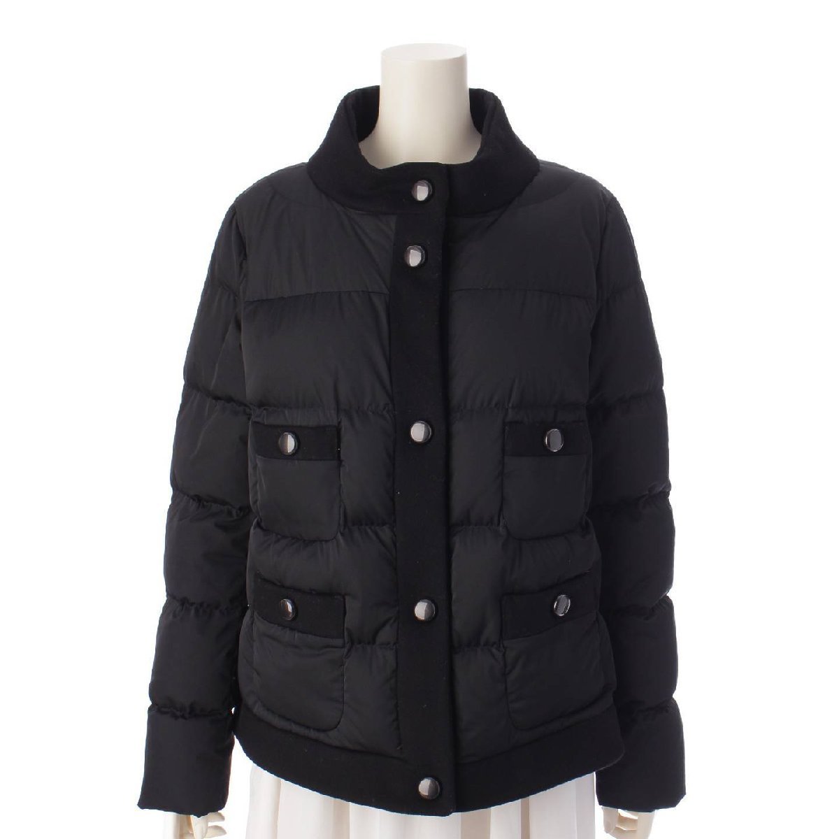 【モンクレール】Moncler　16年 NAIMI ウール切替 ジップアップ ダウンジャケット ブラック 3 【中古】196119_画像1