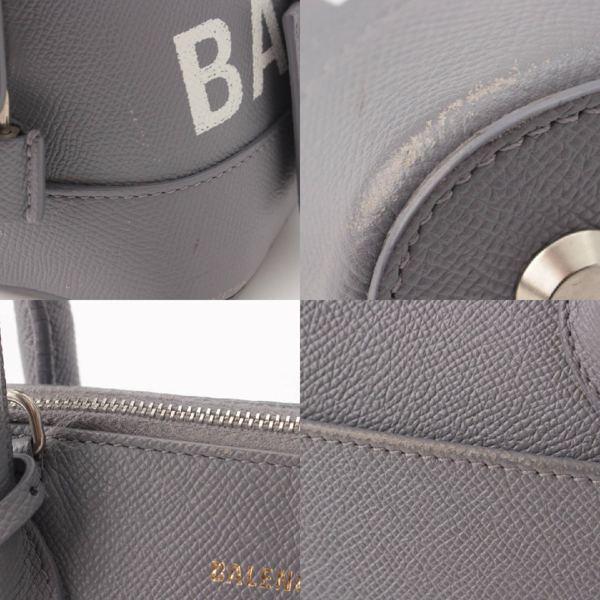 【バレンシアガ】Balenciaga　ヴィル トップハンドルS レザー 2wayハンドバッグ 518873 グレー 【中古】【正規品保証】196063_画像7