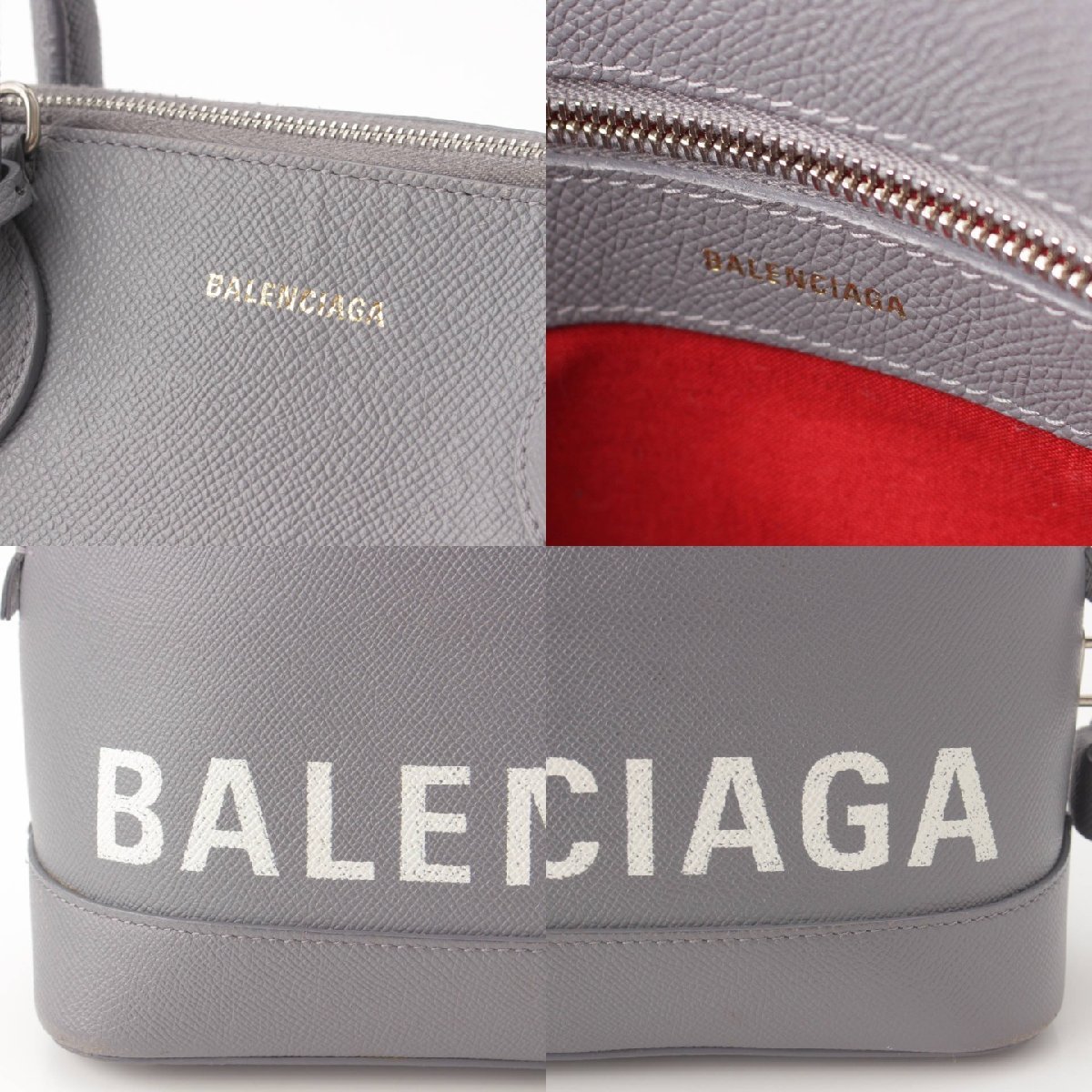 【バレンシアガ】Balenciaga　ヴィル トップハンドルS レザー 2wayハンドバッグ 518873 グレー 【中古】【正規品保証】196063_画像6