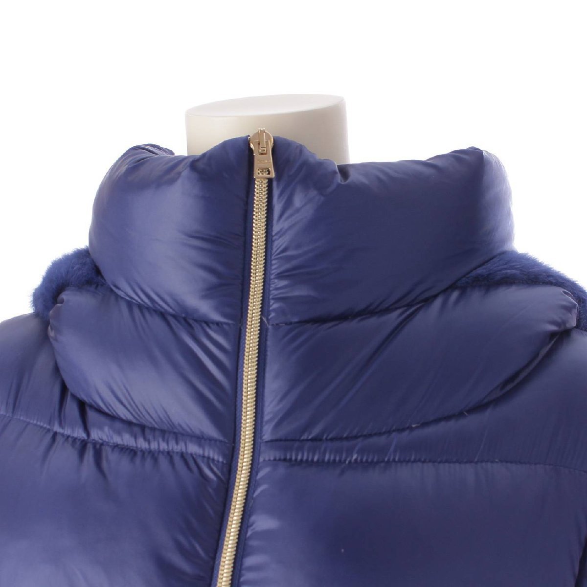 [ hell no]Herno 21AW eko fur hood down jacket PI1288D blue 40 [ used ][ regular goods guarantee ]196788