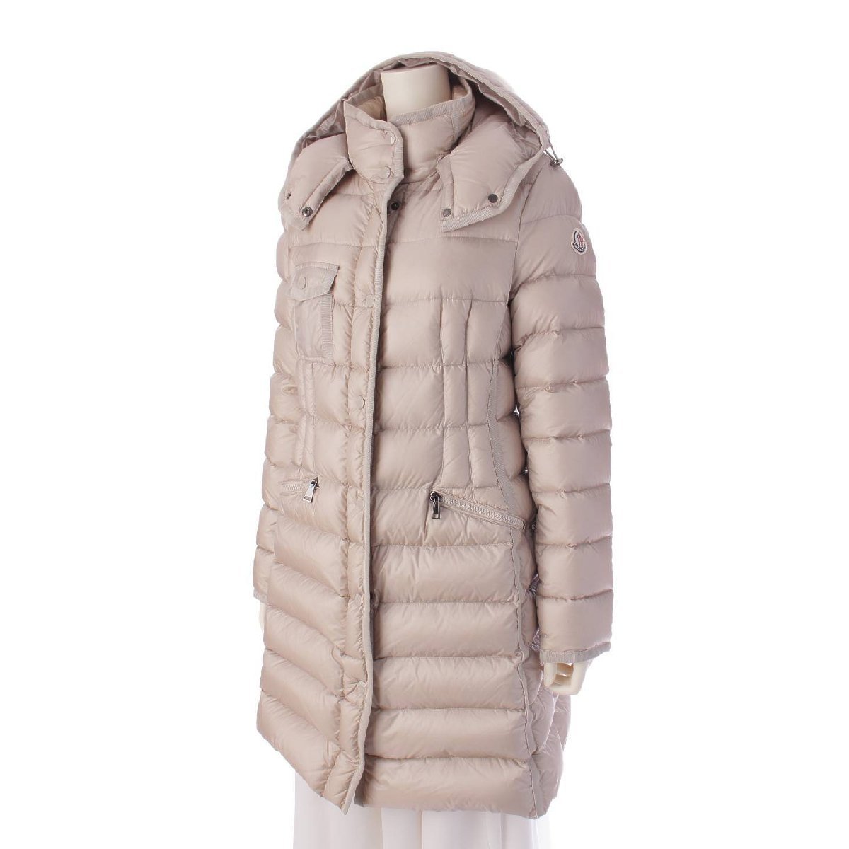 【モンクレール】Moncler　17AW HERMINE エルミンヌ ロング フード ダウンコート 49300 ベージュ 3 【中古】【正規品保証】196949_画像2