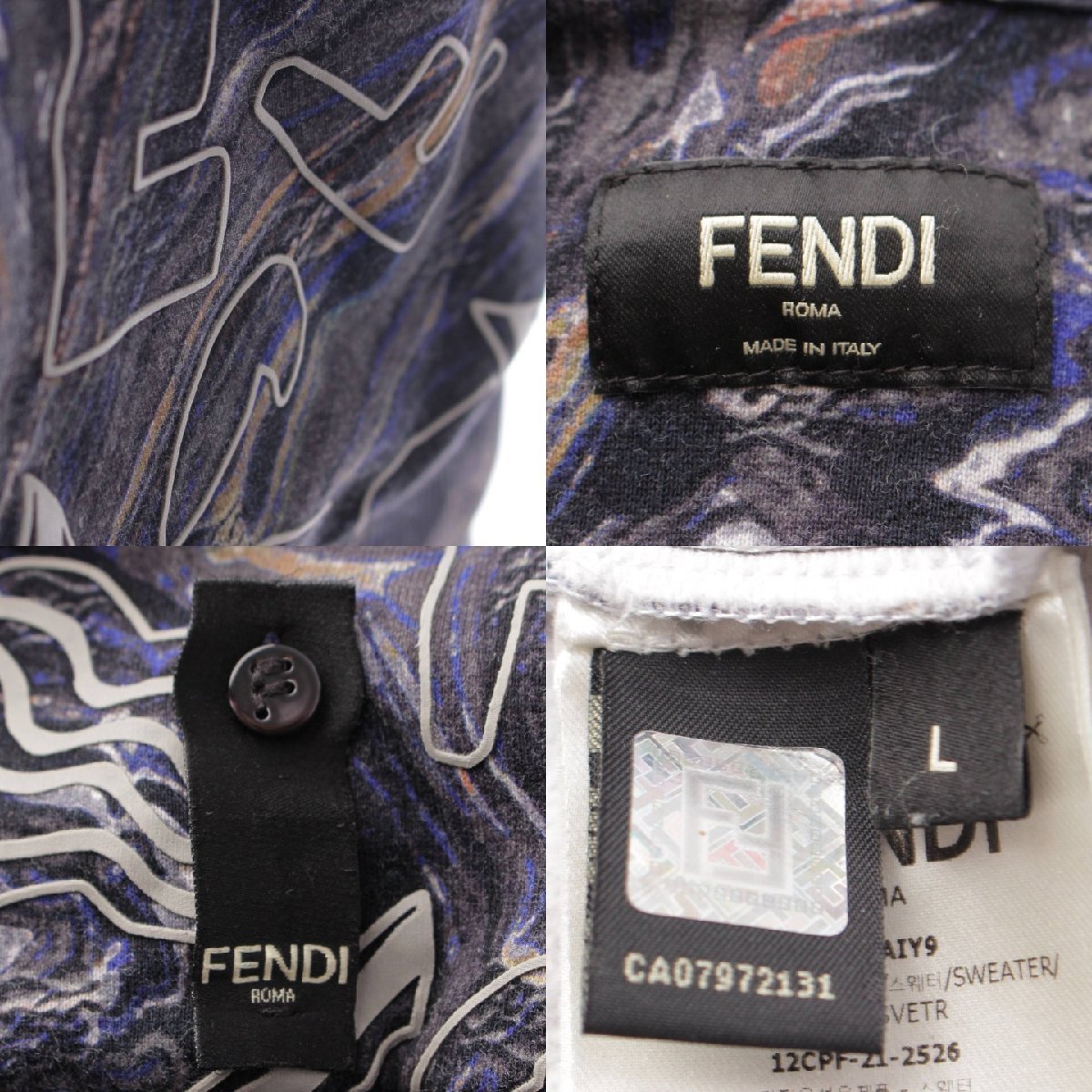 [ Fendi ]Fendi 21AW men's Parker pull over Logo print graphic multicolor L [ used ][ regular goods guarantee ]195300
