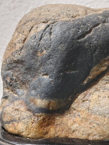  偶然に双頭の龍が現れた自然石　鉄隕石 約1.34kg 黒い帯部分に磁石がピタッと付く 石鉄隕石 検 今年の干支 翡翠勾玉縄文_画像7