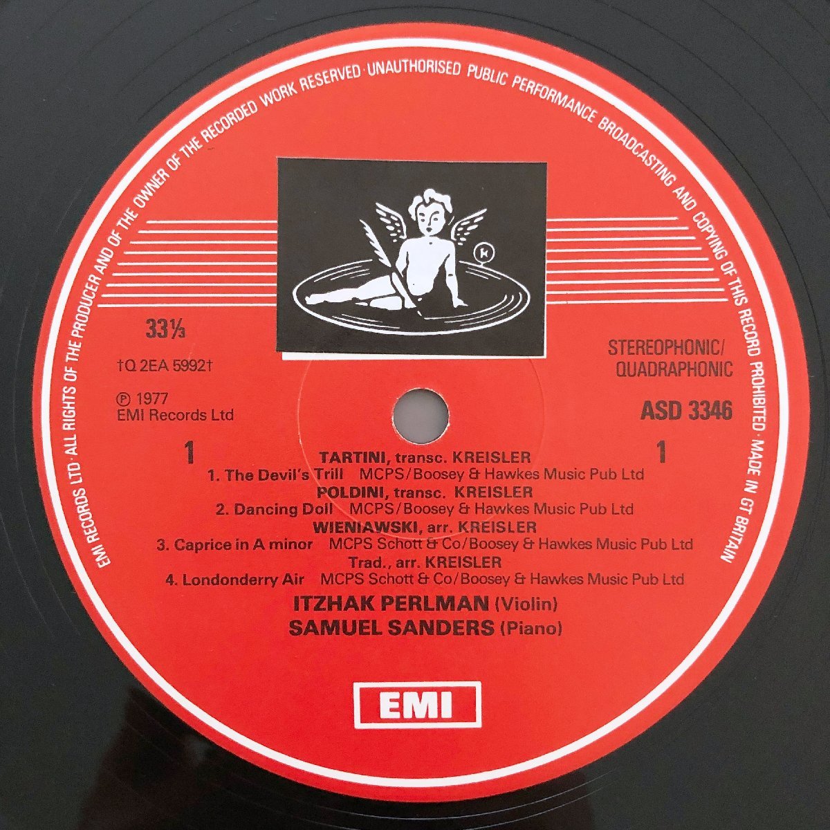 LP/ パールマン、サンダース / クライスラー：ヴァイオリン名曲集 / UK盤 モノクロスタンプ EMI ASD3346 31211_画像3
