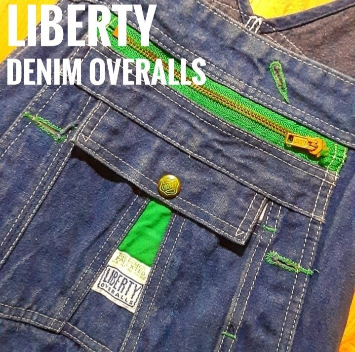 最値!希少ヴィンテージ!メキシコ製!Liberty(リバティ)デニムオーバーオール サロペット ペインター パンツ!インディゴブルー!サイズW38 L34_画像1