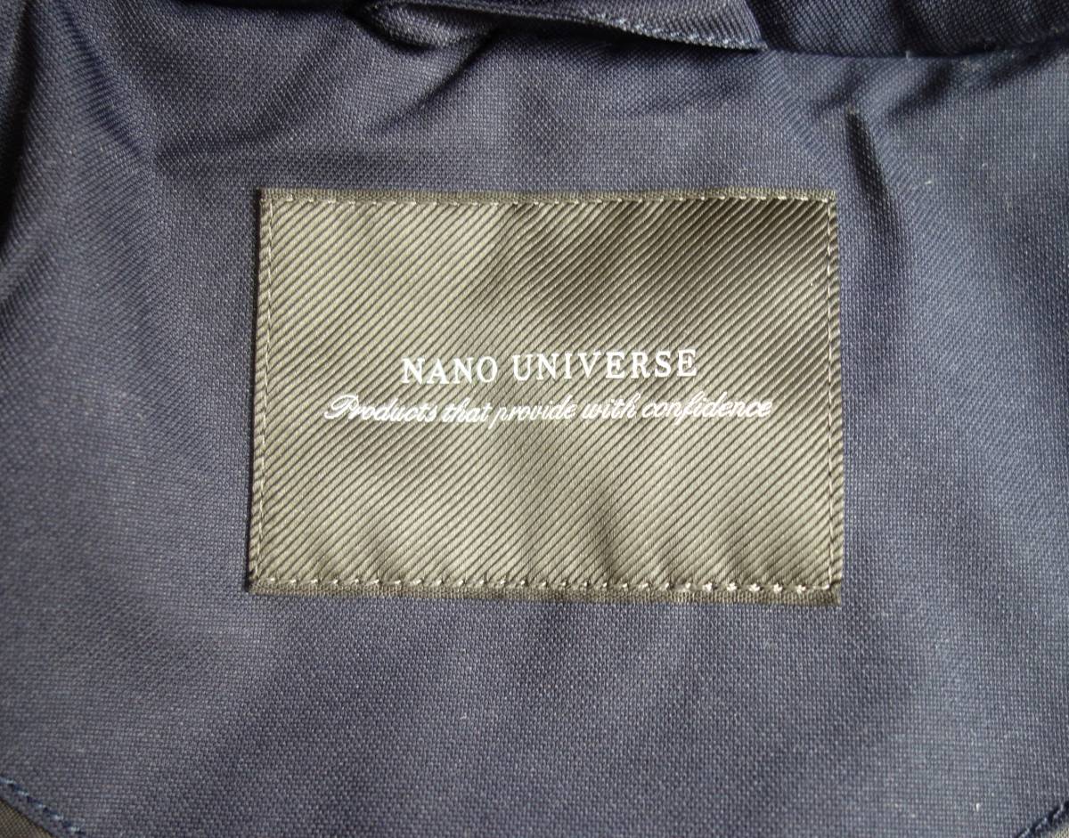 ◆NANO UNIVERSE/ナノユニバース 肉厚暖か ダウン ジャケット コート パーカ フード脱着 ネイビー Ｌ◆_画像3