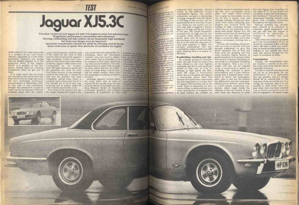 【d0827】75.11.8 AUTOCAR／ジャガーXJ5.3C、1980年代のジャガー、ブライトン・ラン、シトロエン2CV/ディアーヌ、..._画像5