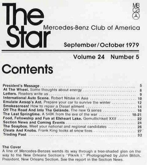 【d0864】79.9・10 The Star [Mercedes-Benz Club of America]／あなたのクルマの冬仕度、…(米国メルセデスベンツ・クラブの機関誌)_画像2