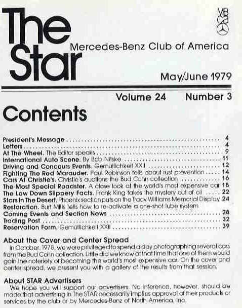 【d0863】79.5・6 The Star [Mercedes-Benz Club of America]／メルセデスベンツ500K、…(米国メルセデスベンツ・クラブの機関誌)_画像2