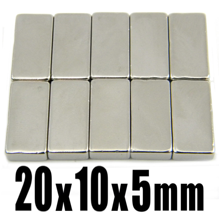 ★ ネオジム 磁石 N35 超強力 角形マグネット ★ 20mm×10mm x 厚み5mm 【10個セット】_画像2