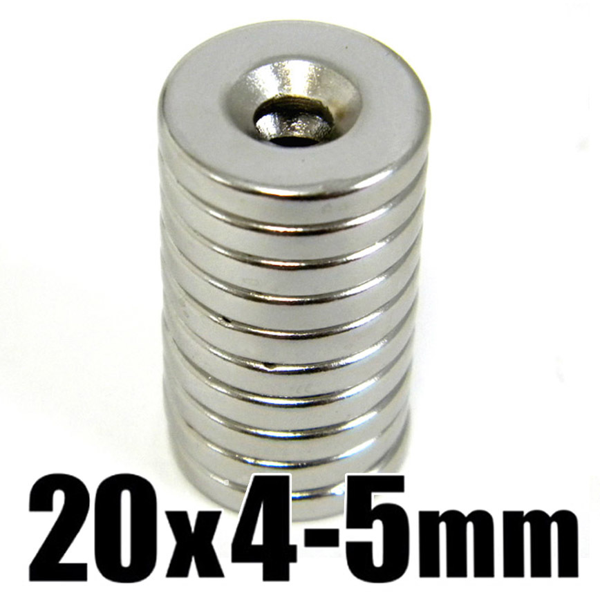 ★ 穴あき 丸形 マグネット ★ ネオジム 超強力 磁石 直径20mm x 厚み4mm（ネジ穴 5mm）【10個セット】_画像5