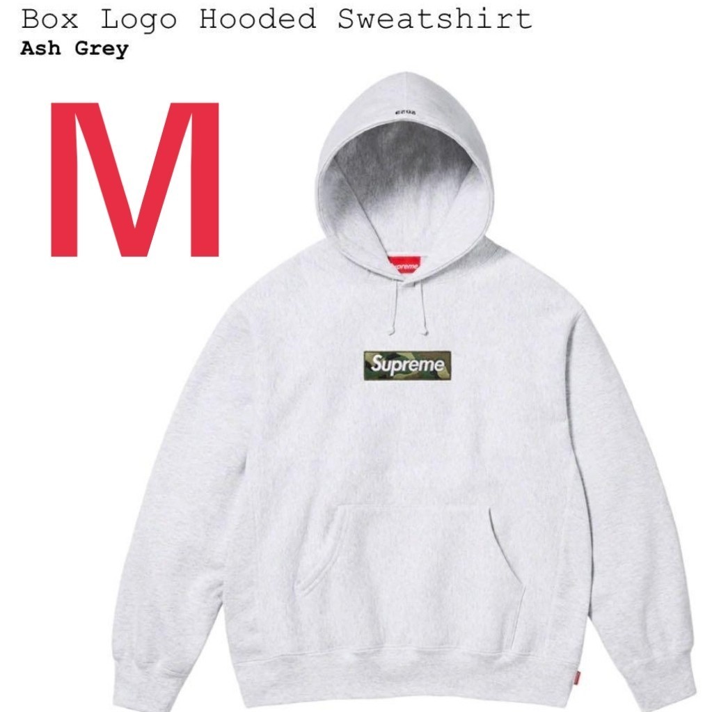 Supreme シュプリーム 2023AW Supreme Box Logo Hooded Sweatshirt Ash Grey サイズM_画像1