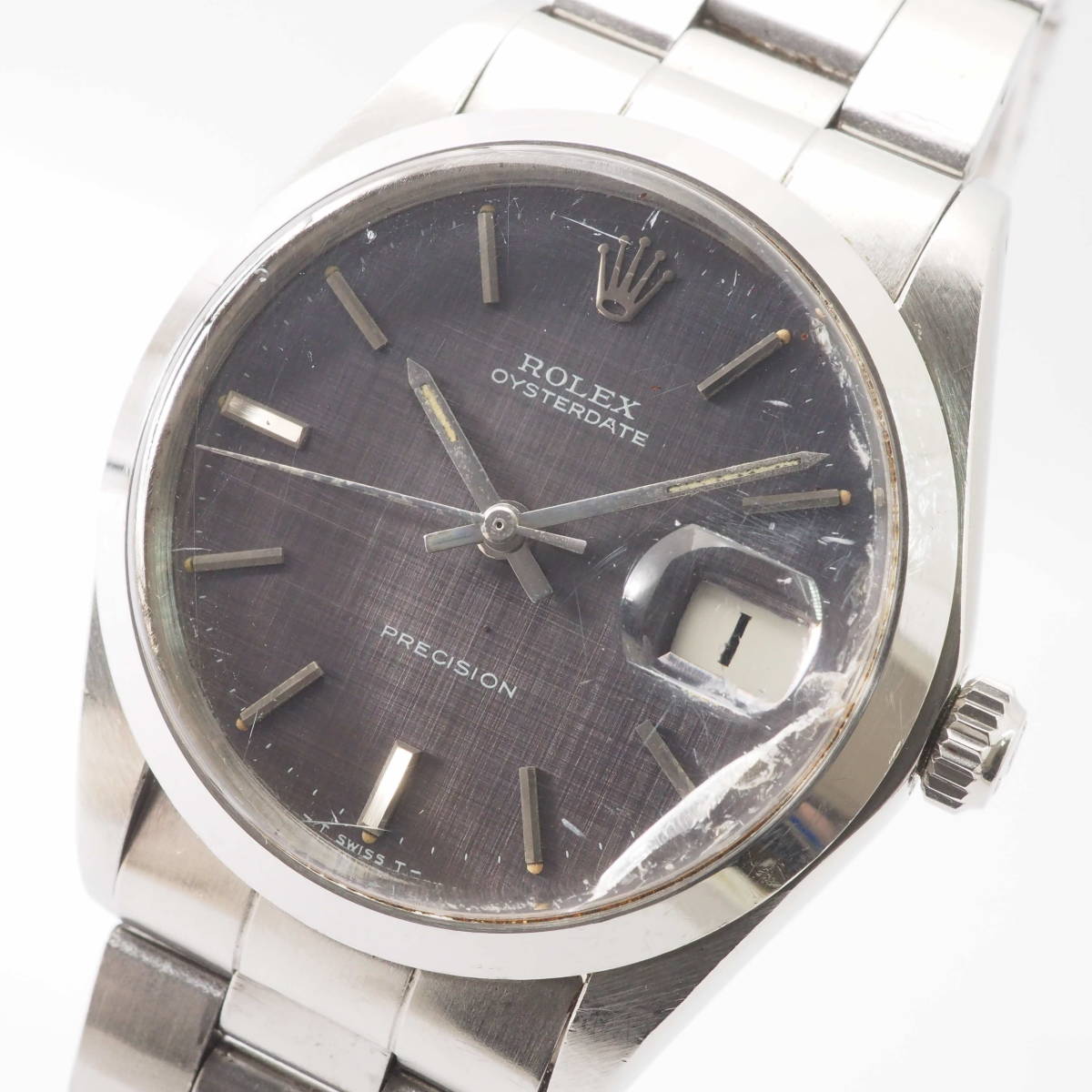 【希少品】ロレックス オイスターデイト プレシジョン Ref,6694 ROLEX OYSTERDATE PRECISION Cal,1225 手巻き グレー 腕時計[2432112-BB3_画像1