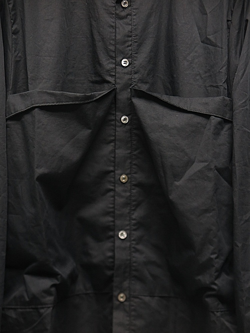 SALE30%OFF/KMRii・ケムリ/Cotton Double Pocket Stand Collar Shirt/Black・1_画像3