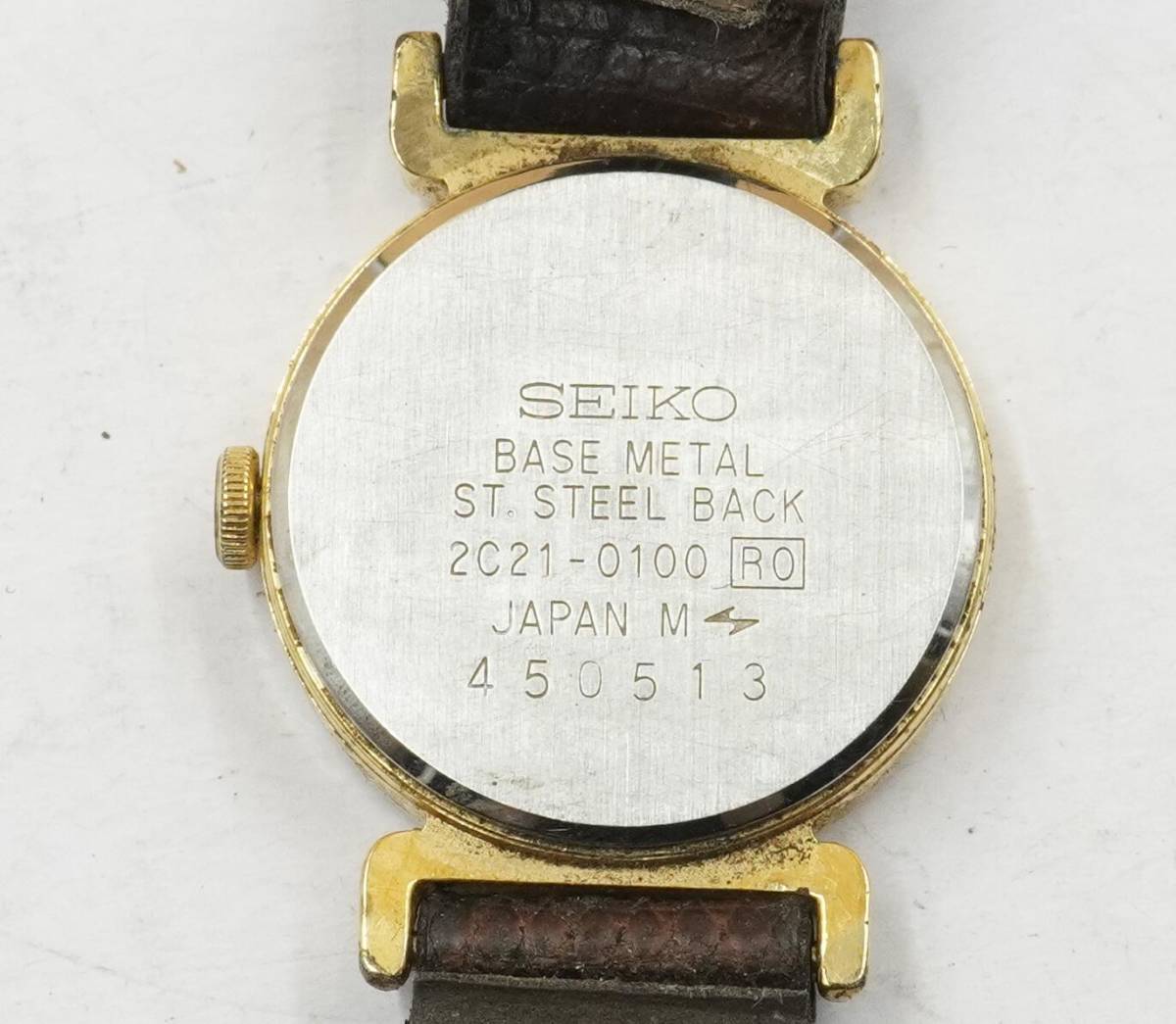 SEIKO QUARTZ 2C21-0100セイコー クォーツ 腕時計/WATCH/ウォッチ/現在動作不動/レディース/部品取り用/ジャンク扱い 63_画像10
