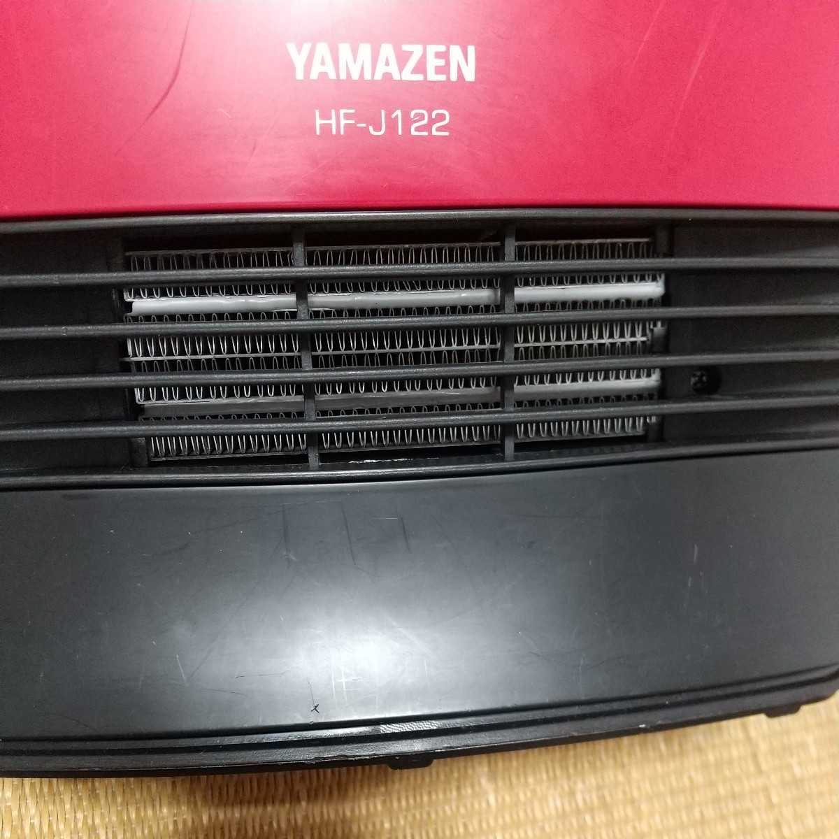 ★YAMAZEN☆山善◆セラミック ファンヒーター◇ ヤマゼン ●HF-J122 レッド/2016年製○小型 ヒーター アウトドア_画像7