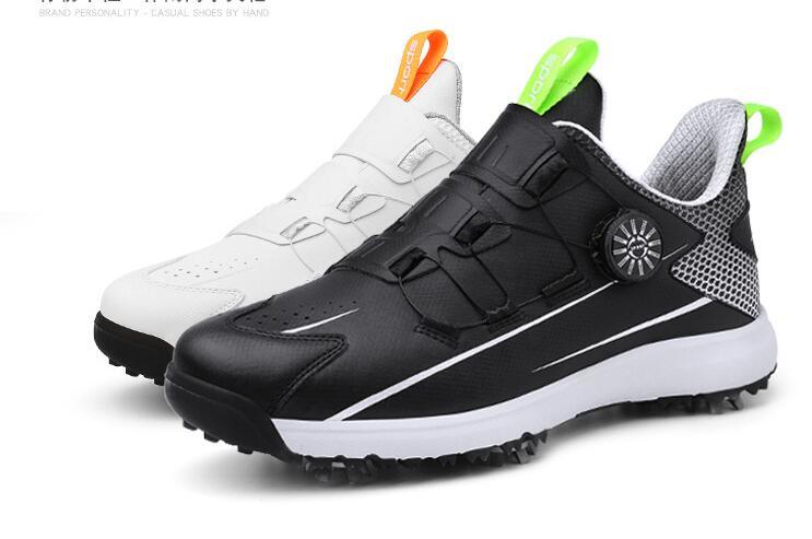 超美品　メンズ ゴルフシューズ ダイヤル式 運動靴 スニーカー 軽量 防水耐久性 幅広 4E フィット感 スポーツシューズ 黒 24.5cm~28.5cm_画像4
