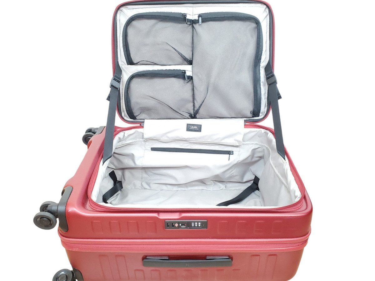 ◎LOJEL CUBO M 70-77L バーガンディ スーツケース ロジェール フラット トップ オープニング 容量拡張可能 キャリーバッグ 旅行_画像8