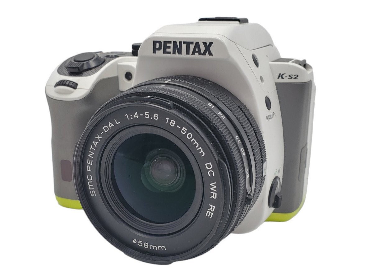 ◎pentax k-s2 18-50 55-300 一眼レフカメラ レンズキット ペンタックス オーダーカラー ホワイト×ライム デジタルカメラ TTL方式_画像3