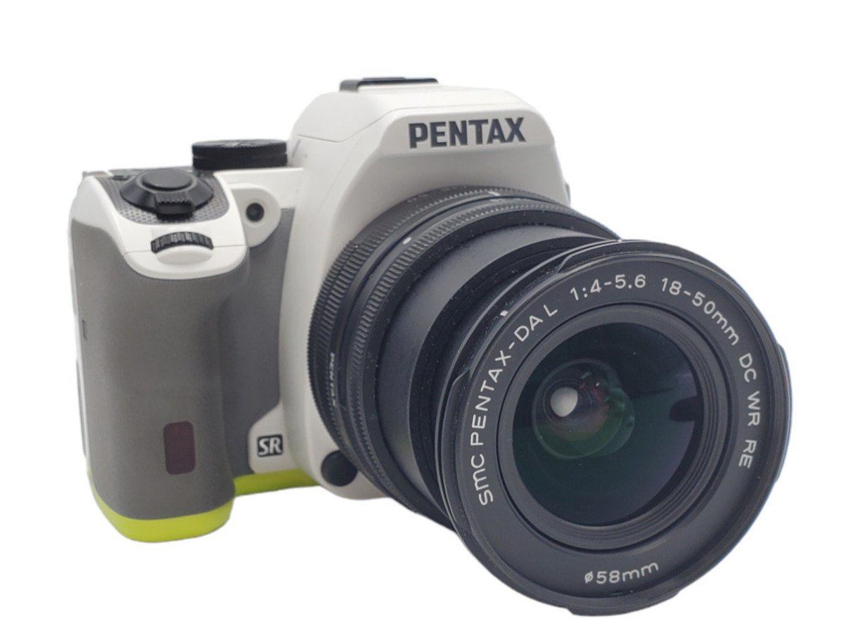 ◎pentax k-s2 18-50 55-300 一眼レフカメラ レンズキット ペンタックス オーダーカラー ホワイト×ライム デジタルカメラ TTL方式_画像1