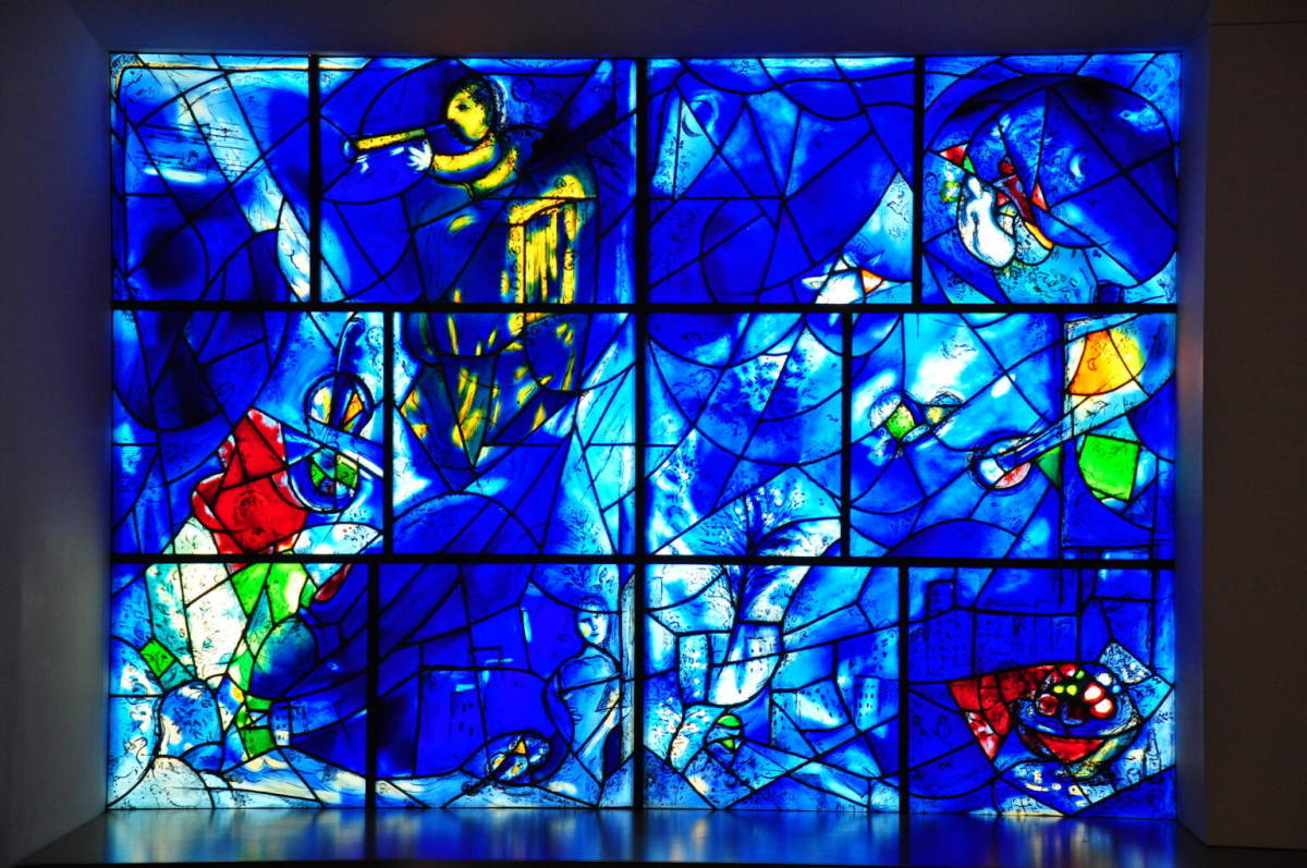 マルク・シャガール 大型 ヴィンテージ ステンドグラス アメリカ ウィンドウズ シカゴ美術館 窓 ティファニー スタジオ トロント 2/4_画像9