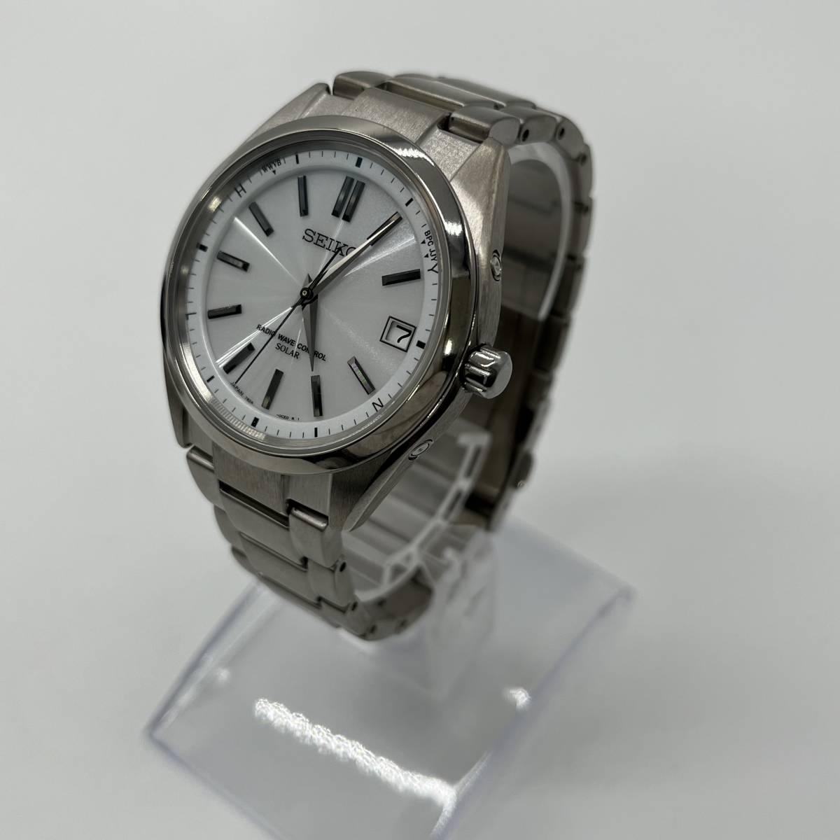 ★☆SEIKO セイコー BRIGHTZ ブライツ 腕時計 メンズ SAGZ079 7B24-0BH0 白文字盤 ソーラー 日本製 ケース付き #15014☆★_画像6