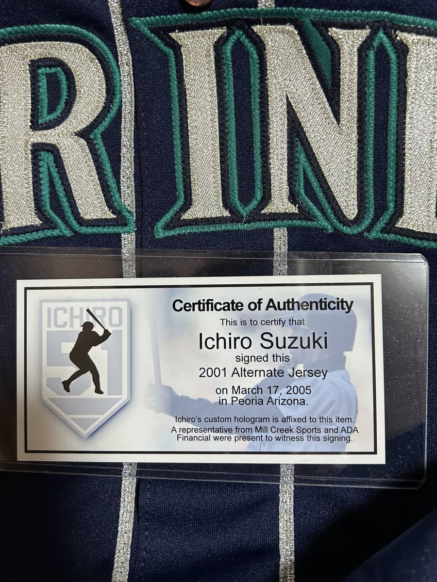 半額以下スタート　!! イチロー選手　2001年　ルーキーイヤー　直筆サイン入りユニフォーム Certificate of Authenticity 検索用　大谷翔平_画像4