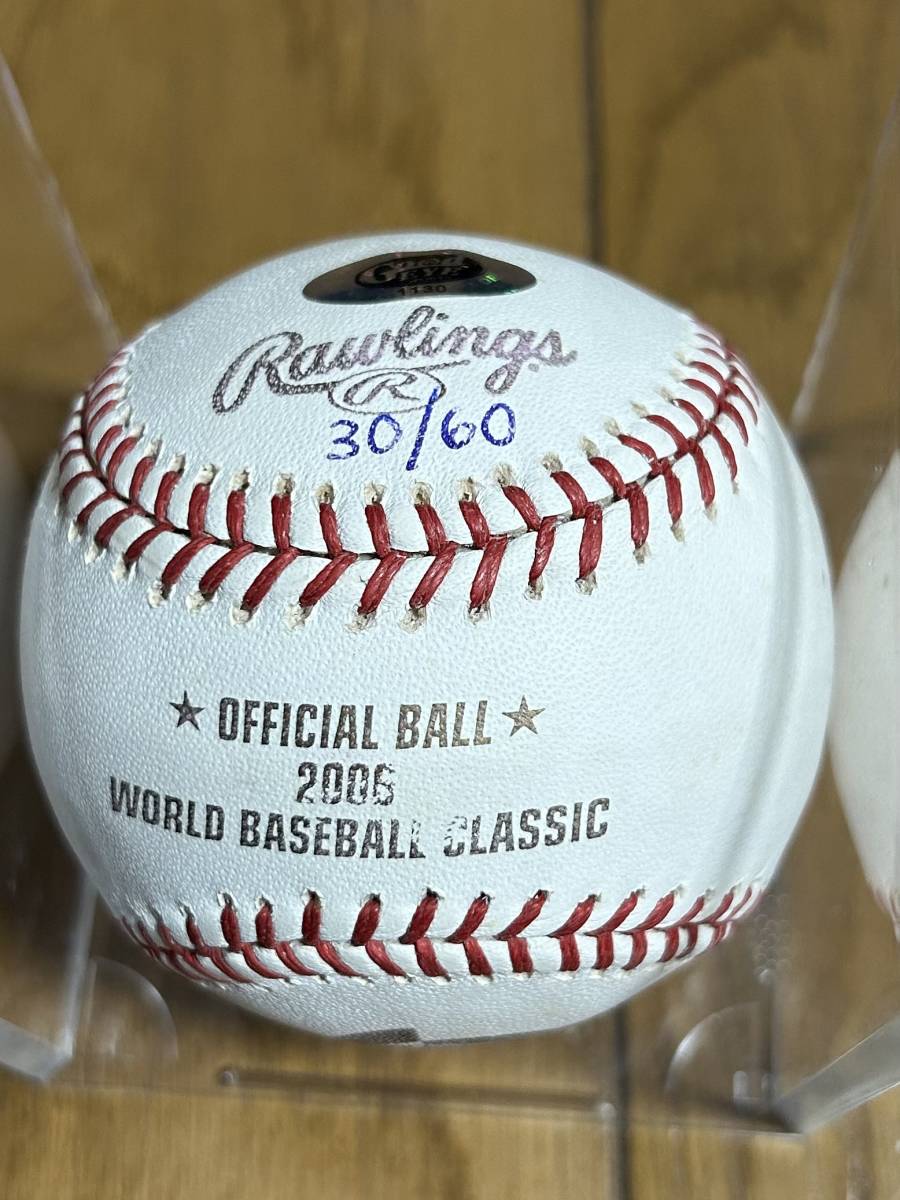  half-price and downward start!! large ...2006 year WBC world Champion memory autograph autograph ball for searching ichi low large . sho flat rare!